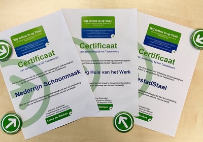 Certificaten Toetreders Taalakkoord